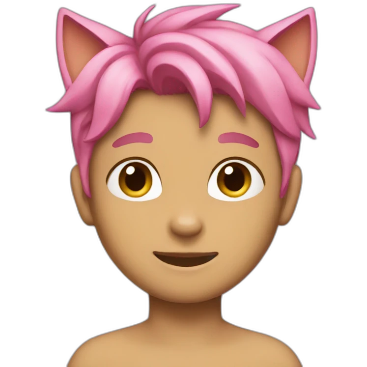 light brown catboy with pink hair emoji