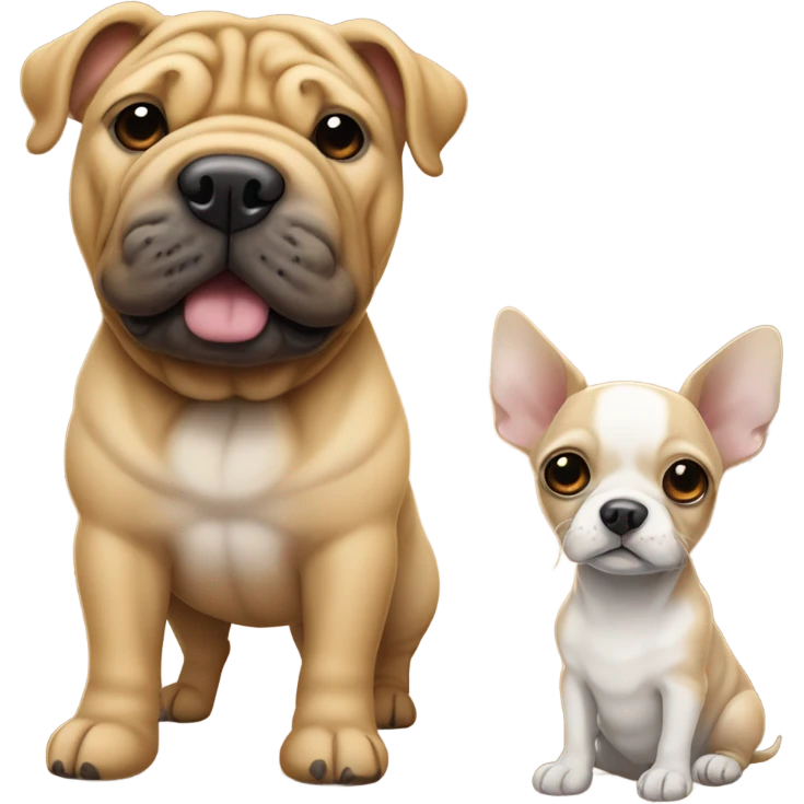 Sharpei and chihuahua emoji