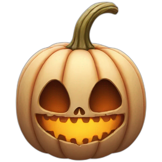 skeleton body pumpkin head emoji