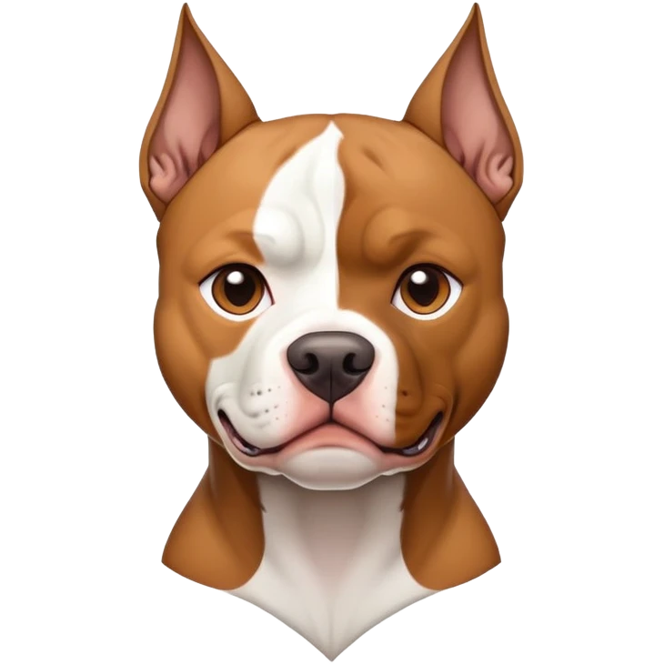 brown and white pit bull with pointy ears emoji