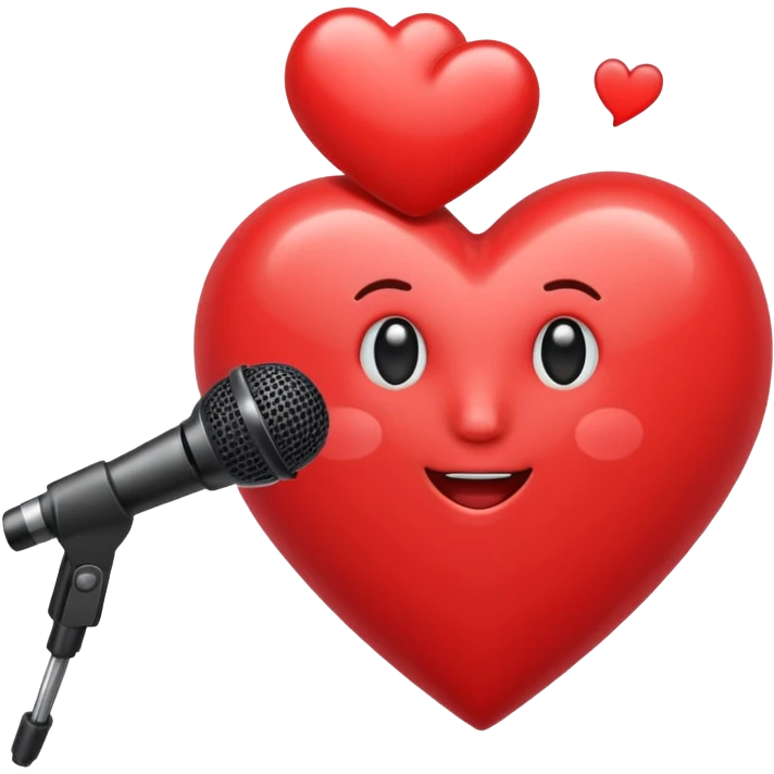heart with a microphone motif emoji