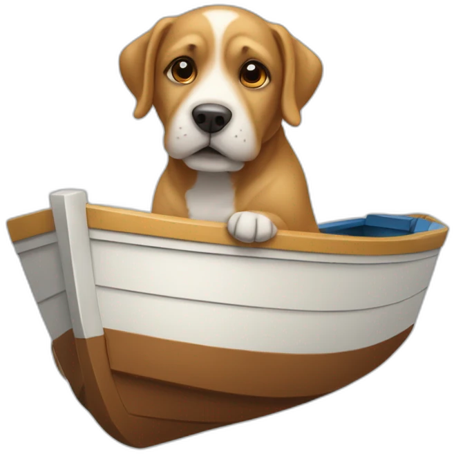 Chien sur un bateau emoji