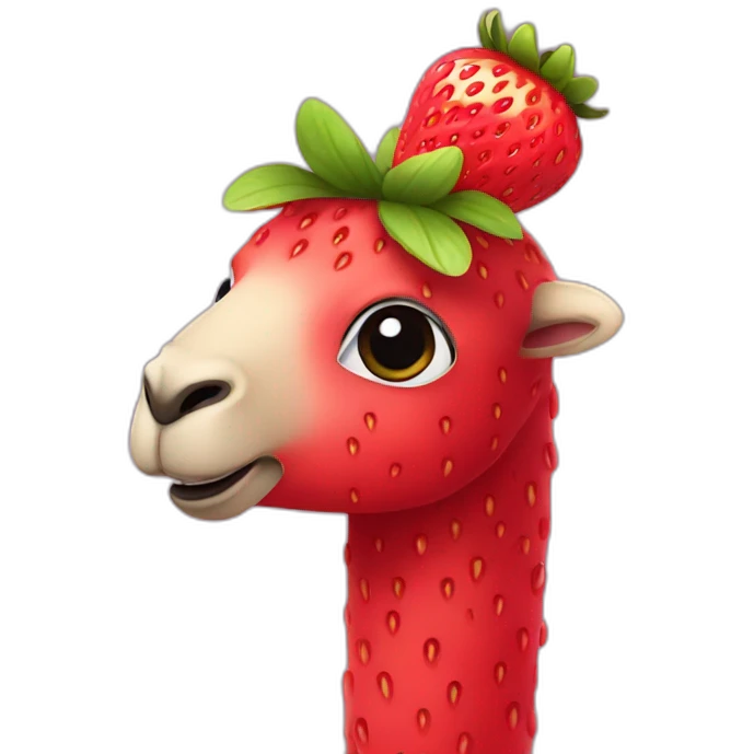 Strawberry lama emoji