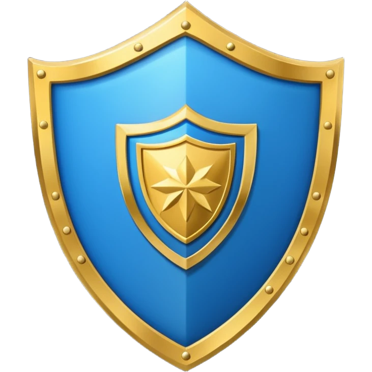 Gold Shield with blue interior and gold banner from Film Studios emoji