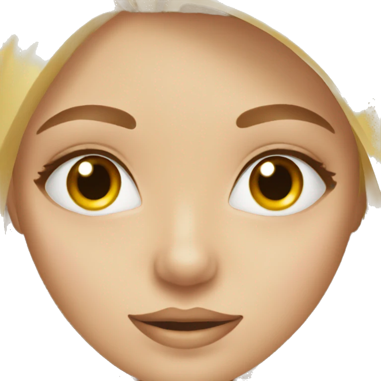 Blonde girl with hazel eyes doing skincare emoji emoji
