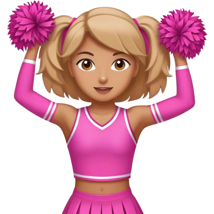 Cheer leader in pink emoji