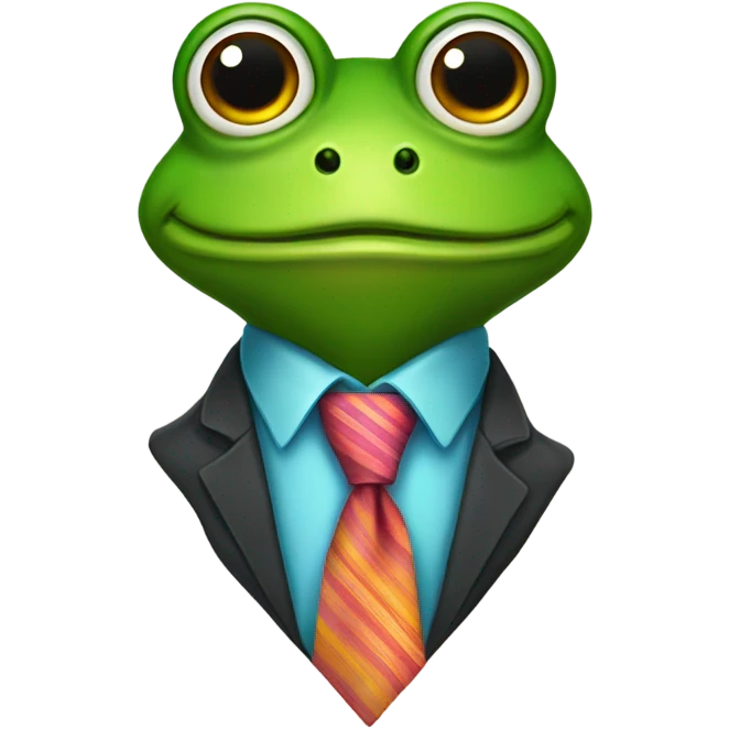 Frog with tie emoji