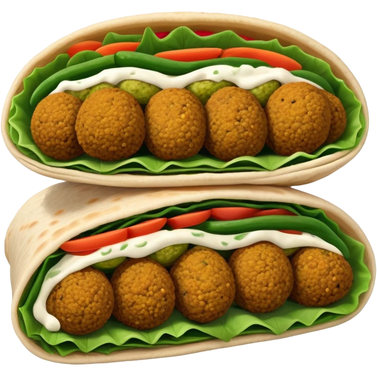 Middle Eastern falafel wrap with soft colors emoji