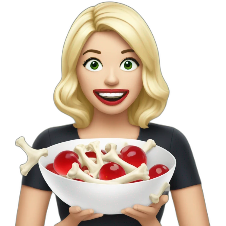 holly willoughby eating bones and red jelly emoji