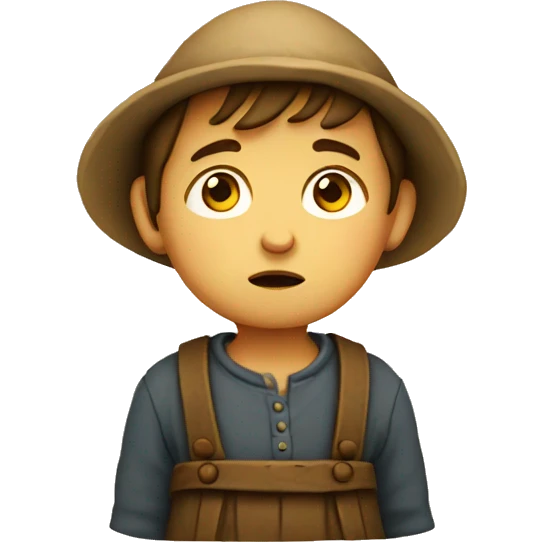 Sad European peasant child emoji