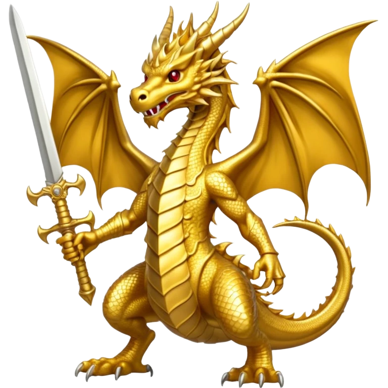 gold dragon with swords  emoji