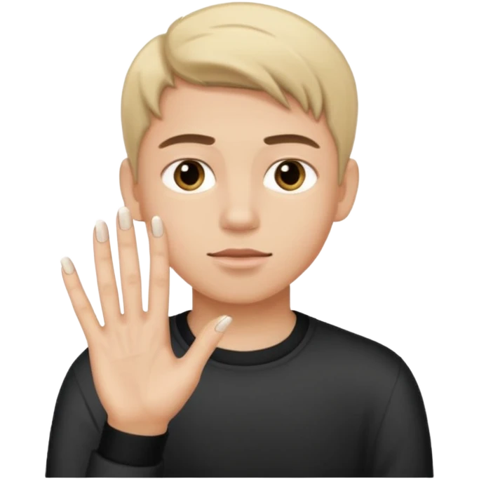 boy with long nails emoji