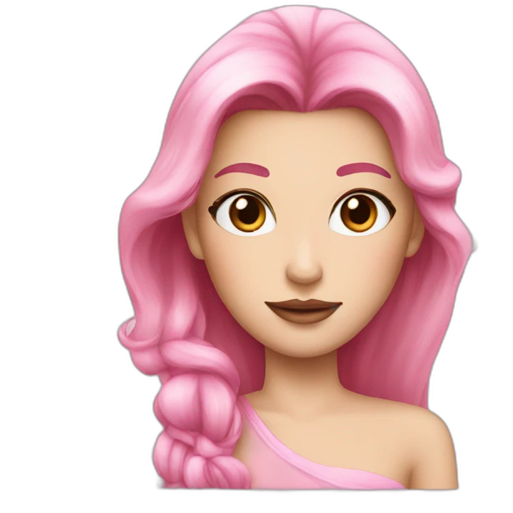 pink princess black eye long emoji