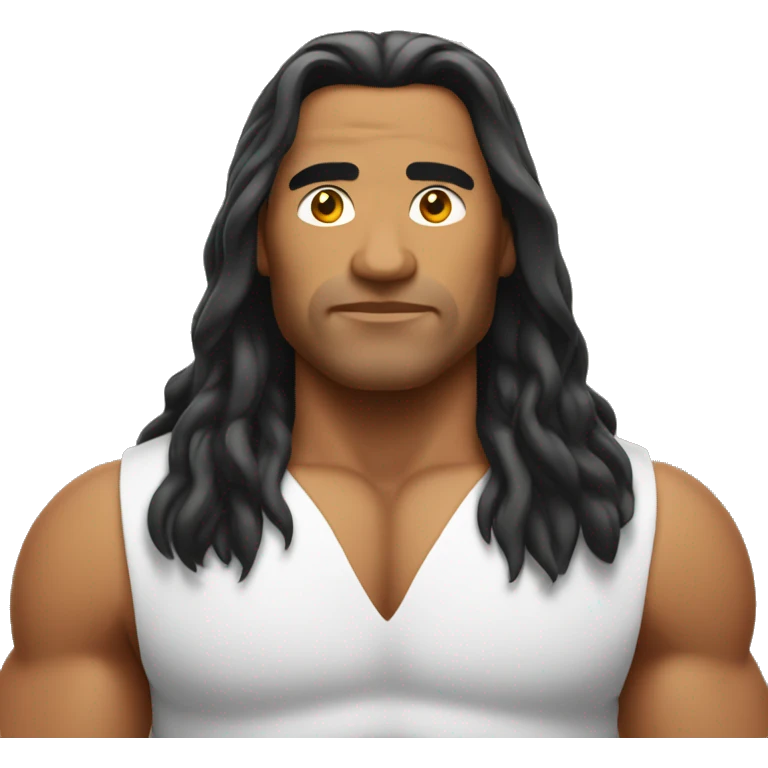 samoan muscled man with long hair  emoji