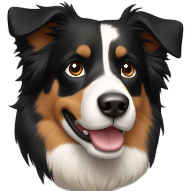 Border collie black and tan emoji