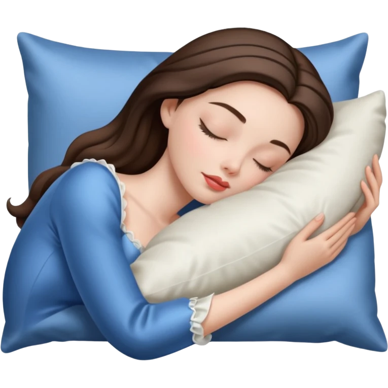 sleeping beauty brunette white girl with a silk pillow emoji
