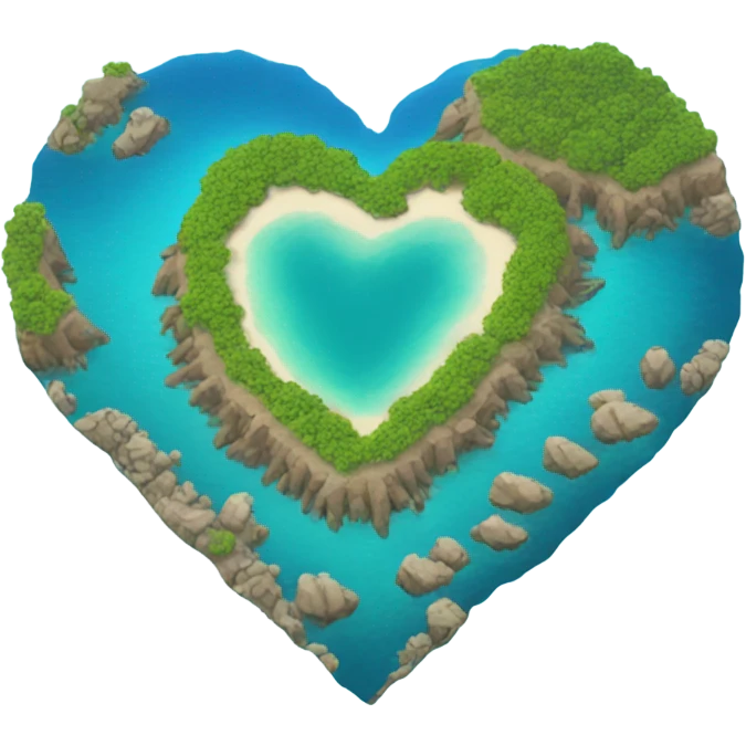 Ocean reef in a the shape of a heart emoji