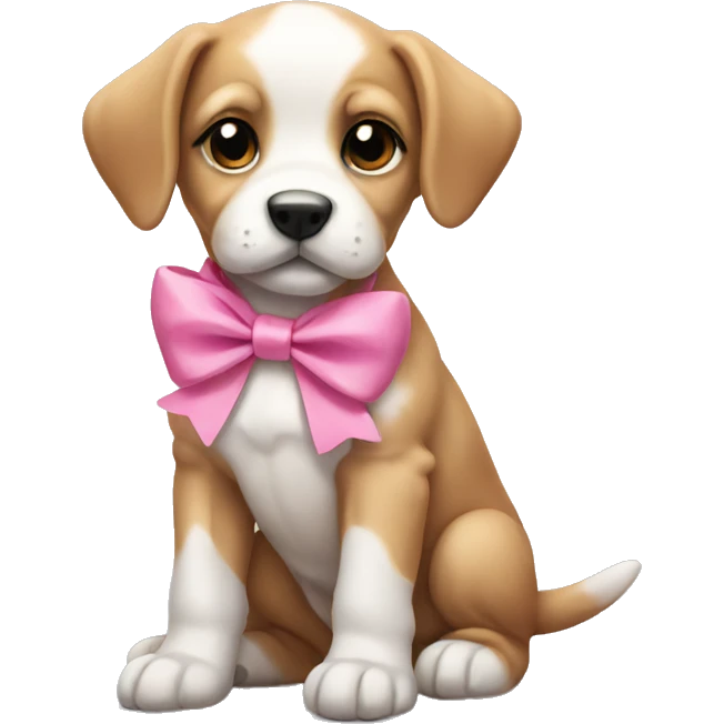 puppy with pink bow emoji