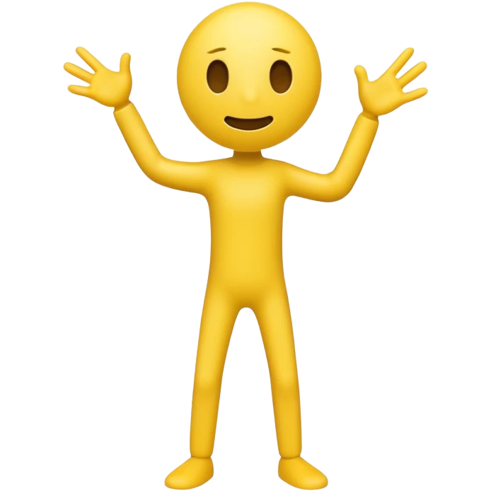 yellow cute sinmple, stickman with no face and gestures emoji