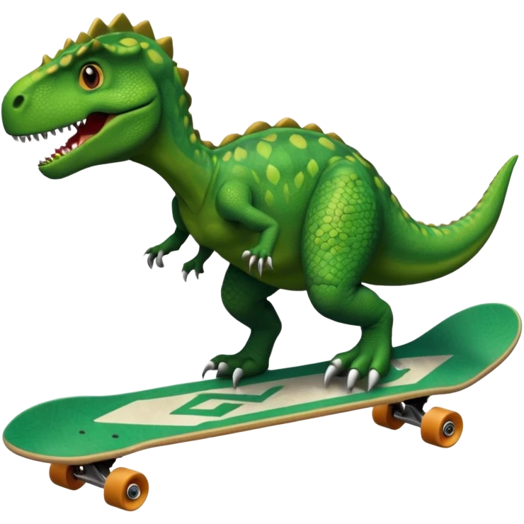Dinosaur on a skateboard emoji