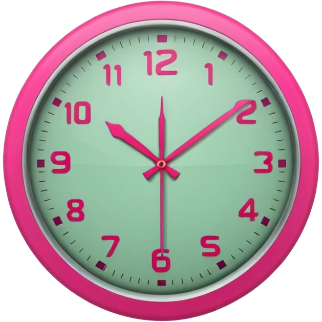 Sage green and hot pink clock emoji