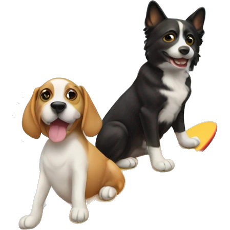 dog together with cat surfing on a board right on a building   emoji