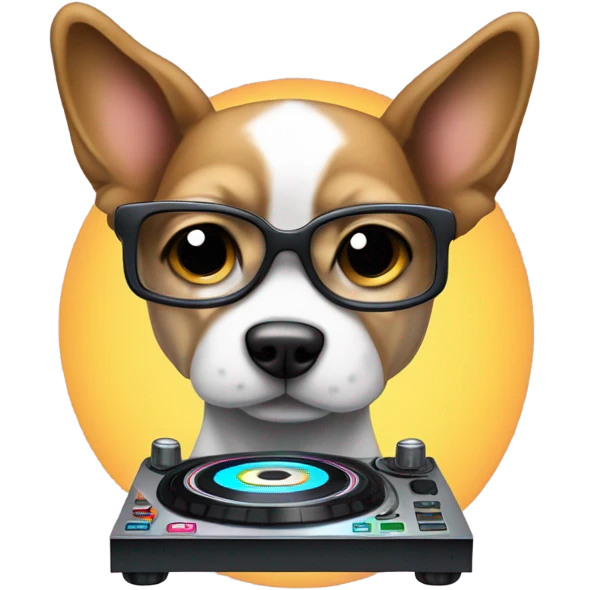 Dog on dj decks  emoji