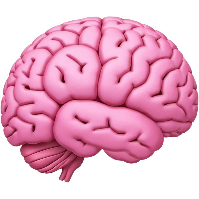 Pink sided brain emoji