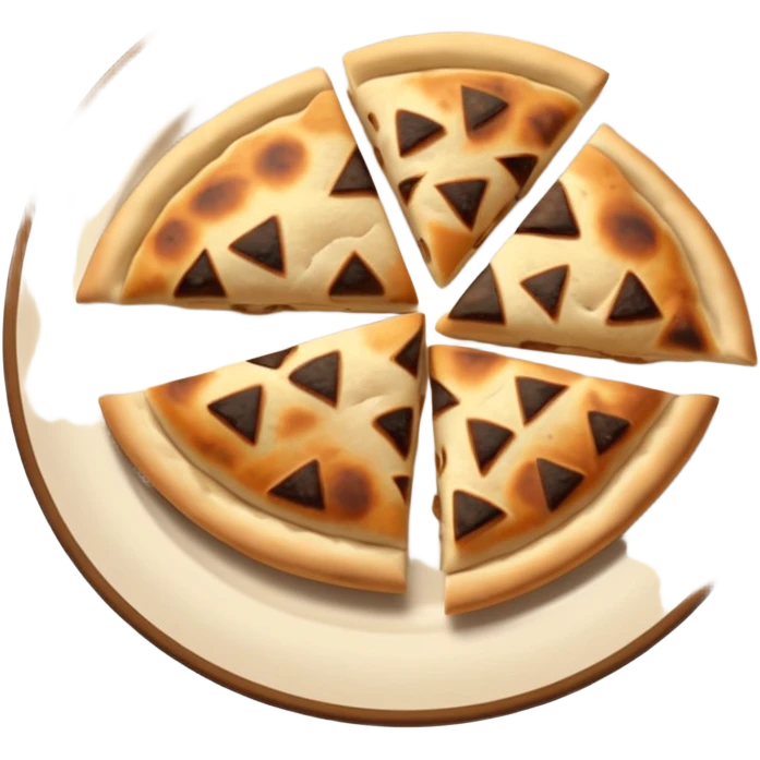 naan bread cut in triangles on a plate emoji