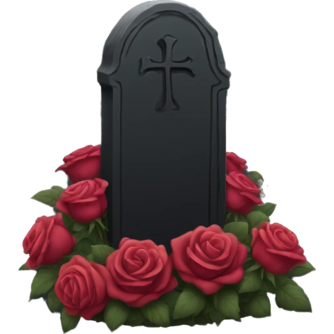 black grave with roses emoji