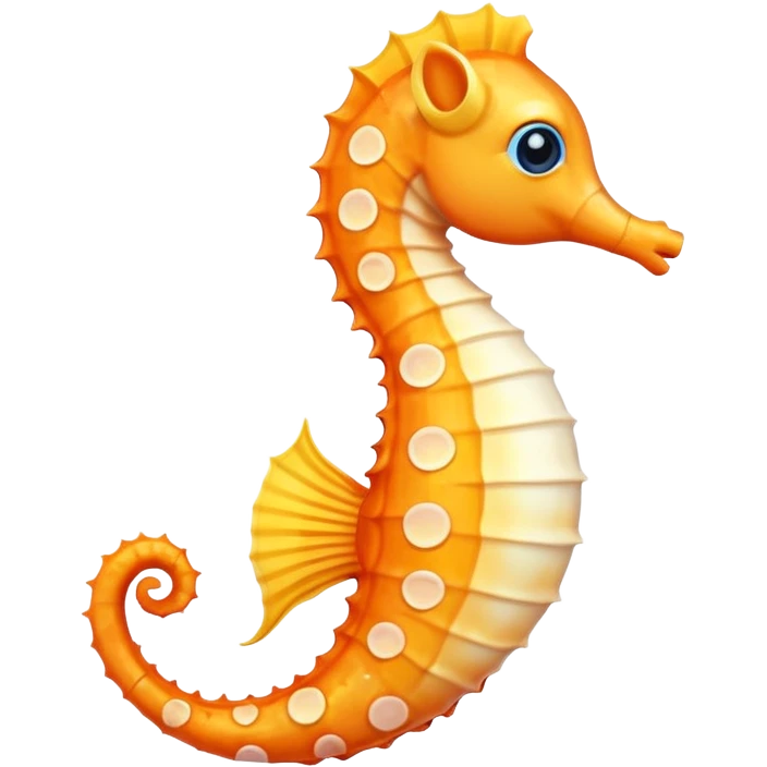 olorful cartoon-style seahorse. 🪸

It’s primarily orange with yellow and white spots along its body. The seahorse has a large blue eye, a curled tail, and a pinkish fin on its back. Its design is cute and stylized—similar to what you’d find in children’s illustrations, stickers, or emoji-like art emoji