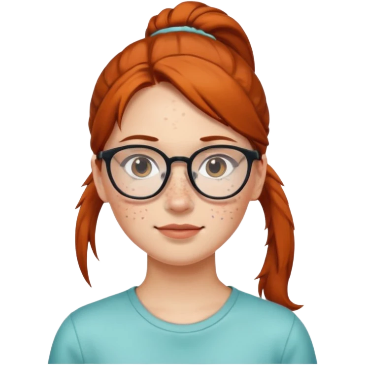 Ponytail Girl with Glasses emoji