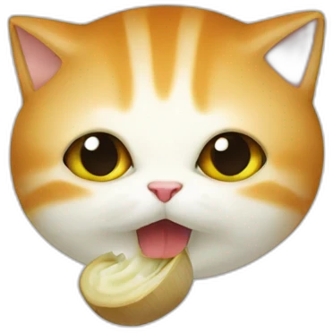 Un chat qui mange un champignon  emoji