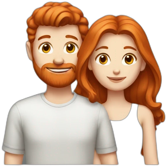 redhead couple emoji