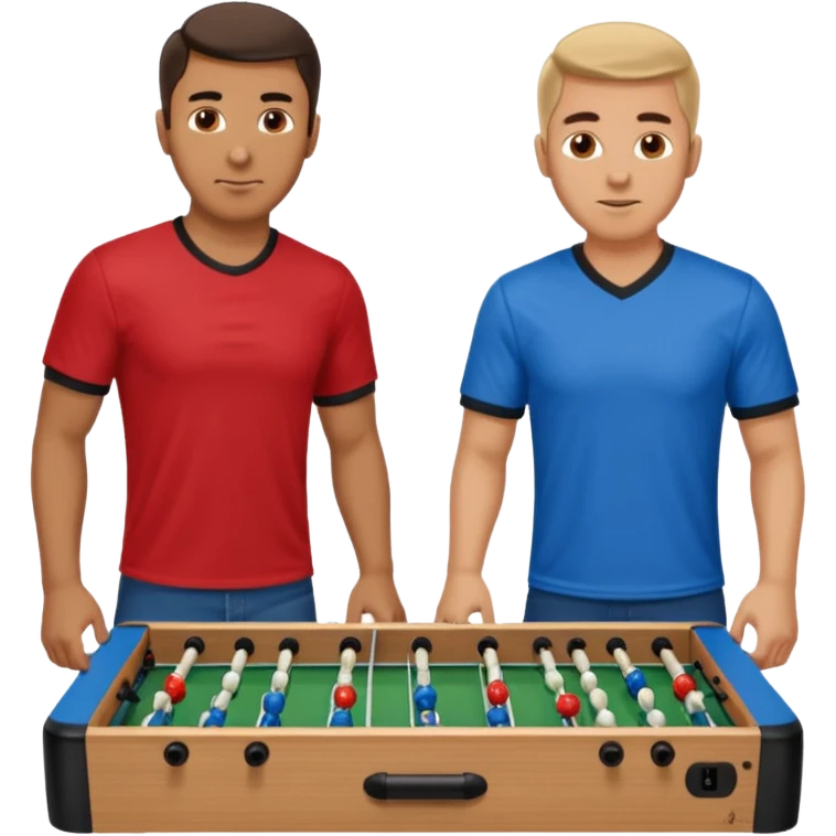 Make Foosball emoji only 2 players in the same bar, one blue and one red emoji