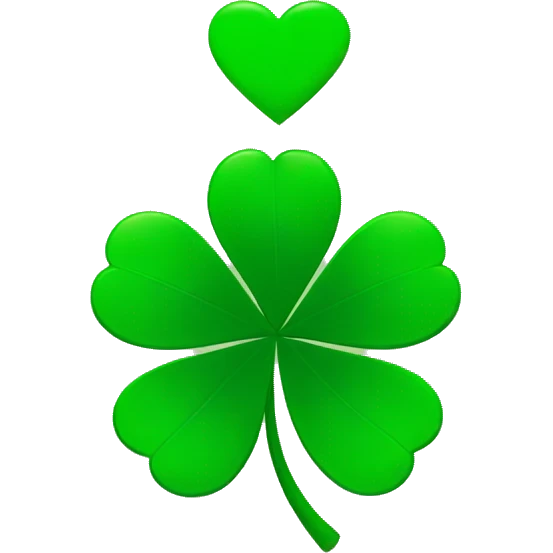 four-leaf clover with heart emoji emoji