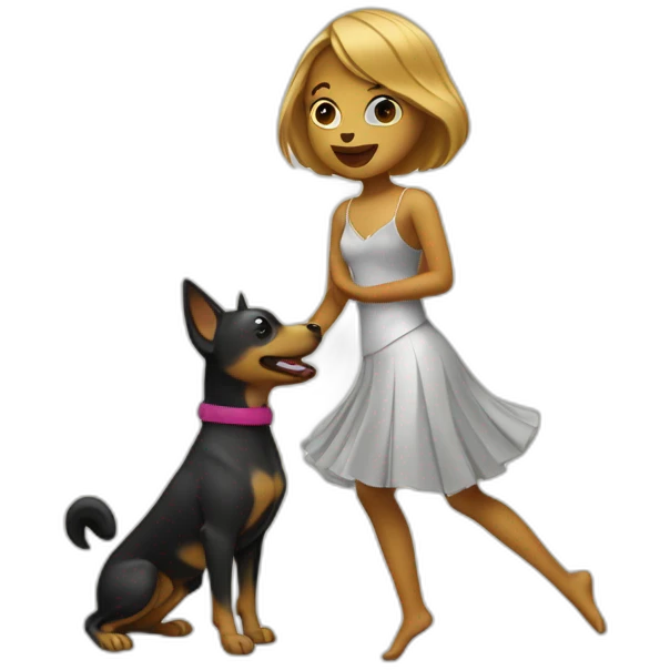 Chien avec une danseuse emoji