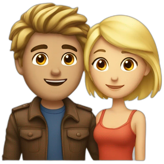 Amoureux homme brun femme blonde emoji