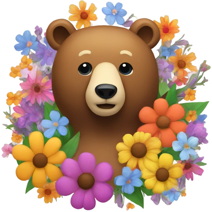 bear with flowers emoji