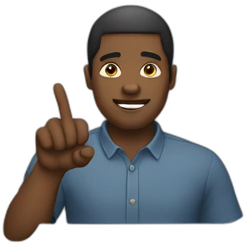 black man pointing his head emoji