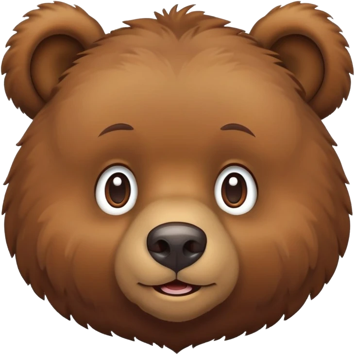 Simple cartoon brown bear with round ears emoji