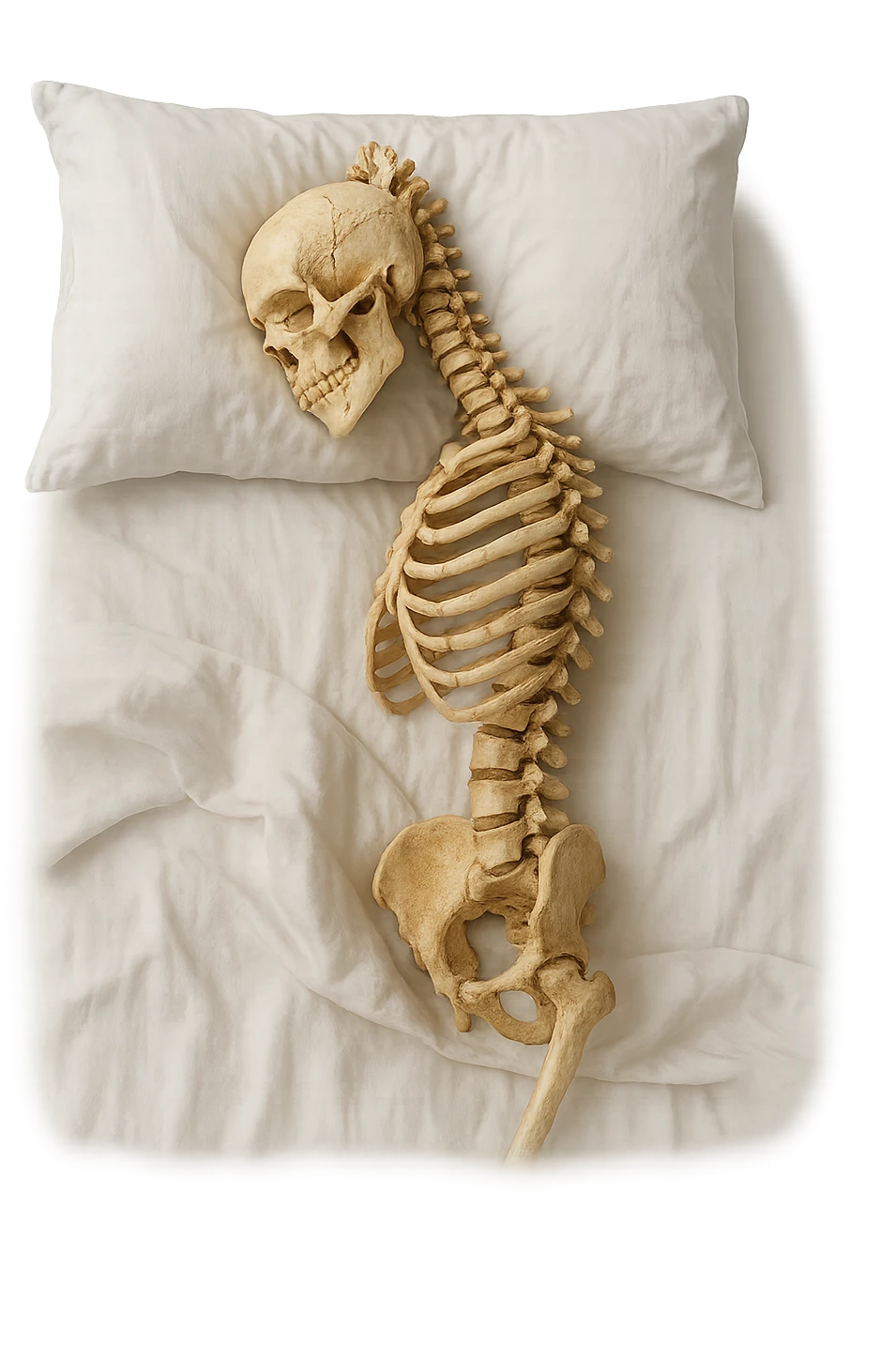 spina dorsale anatomica realistica dorme in un letto emoji