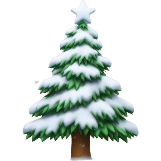 Christmas tree with snow emoji