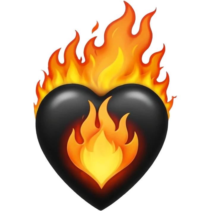 Black heart on fire emoji
