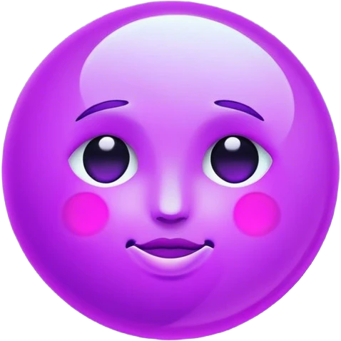 Neon violet moon emoji