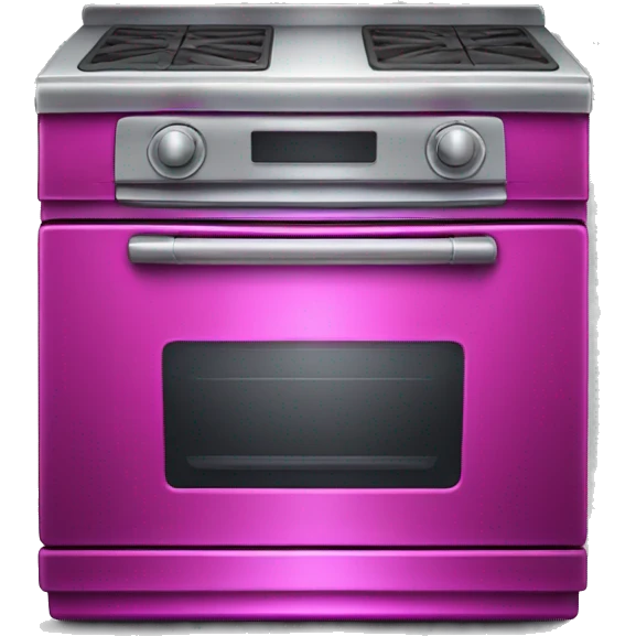 Realistic metallic fuschia oven isolated.  emoji