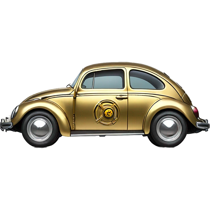 Side view 1956 C-3PO Volkswagen bug fresh from space dirty  emoji
