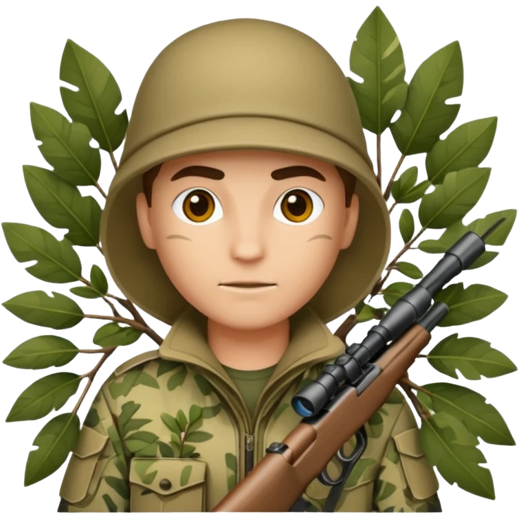 sniper in a big bush emoji