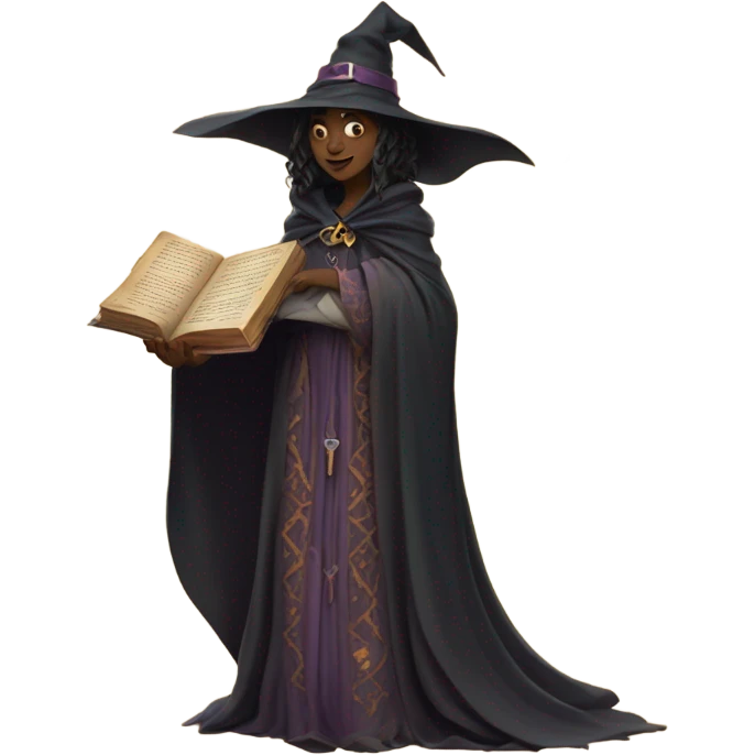 witch holding big book emoji