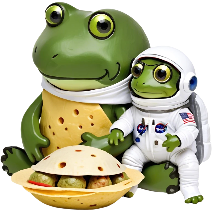 My mom ate tortilla with turtle and went to moon emoji